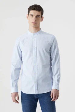 Chemise A Col Montant Avec Rayures