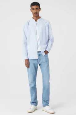 Chemise A Col Montant Avec Rayures