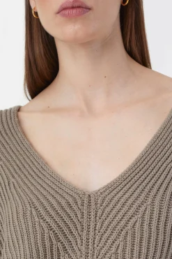 Pull Col En V Coton Bio