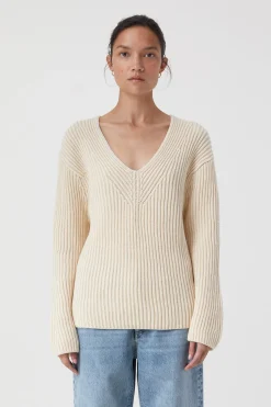 Pull Col En V Coton Bio