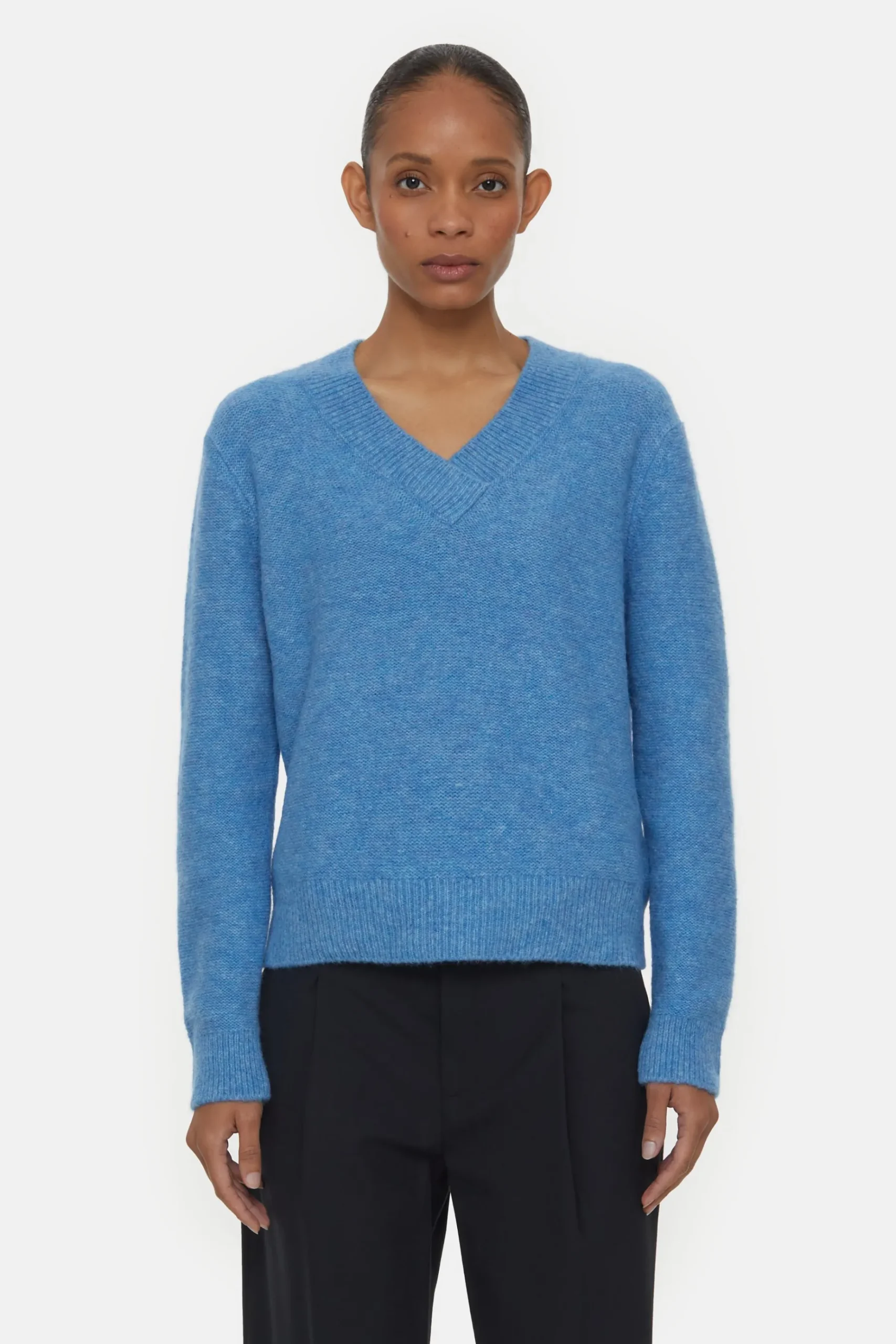 Pull Col V Alpaga Mix