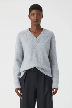 Pull Col V Alpaga Mix