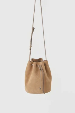 Sac Seau En Cuir Velours