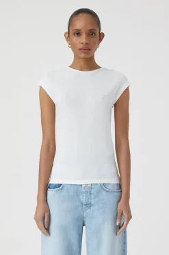 T-Shirt En Maille Cotelee