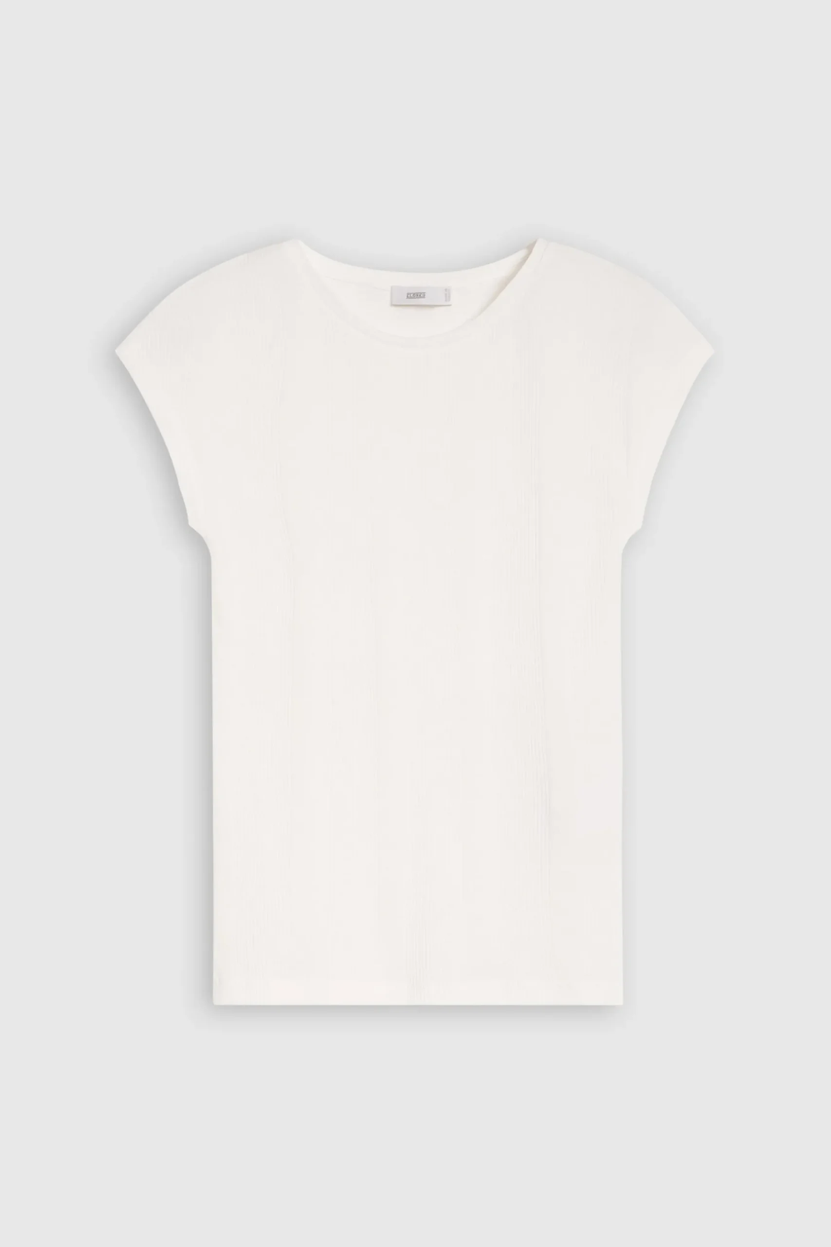 T-Shirt En Maille Cotelee