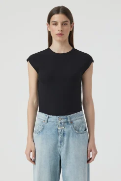 T-Shirt En Maille Cotelee