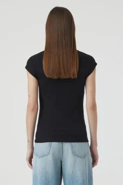 T-Shirt En Maille Cotelee