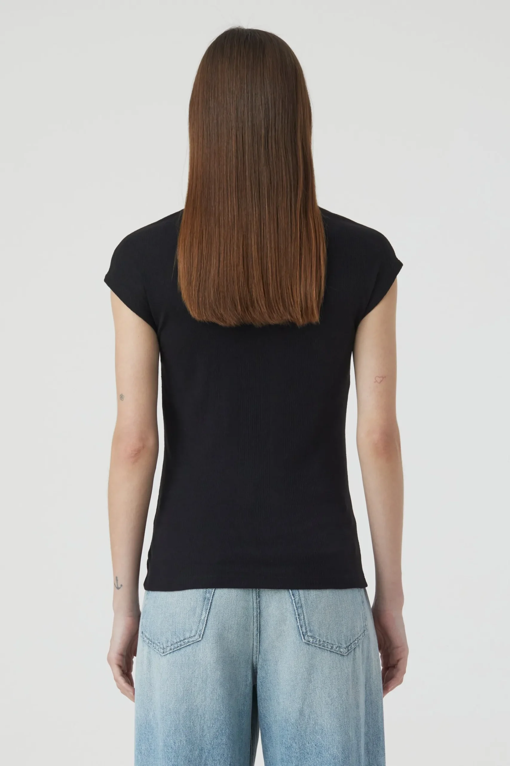 T-Shirt En Maille Cotelee