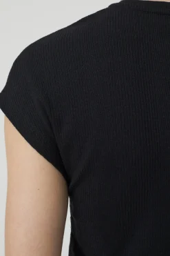 T-Shirt En Maille Cotelee