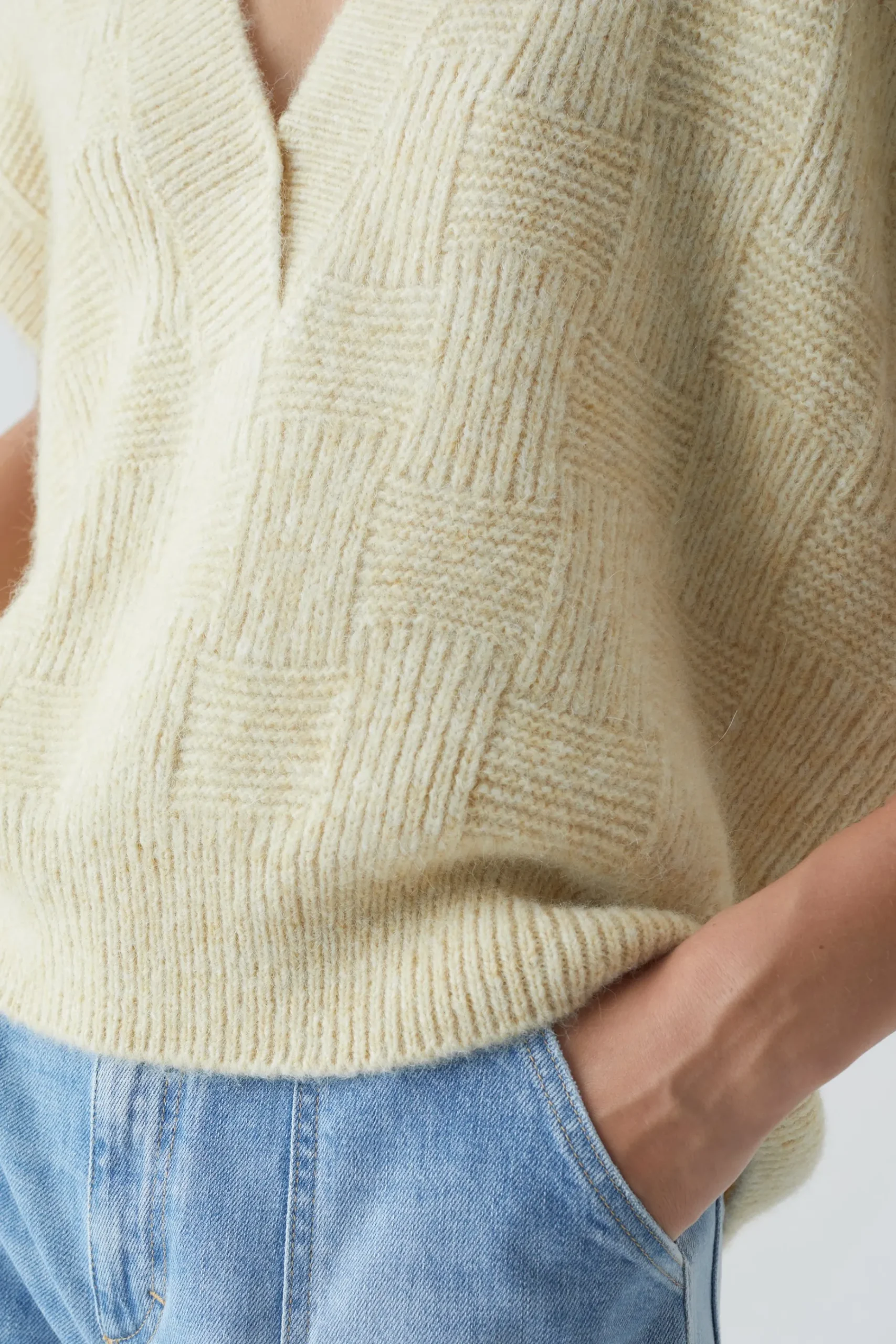 V-Pullover Sans Manches